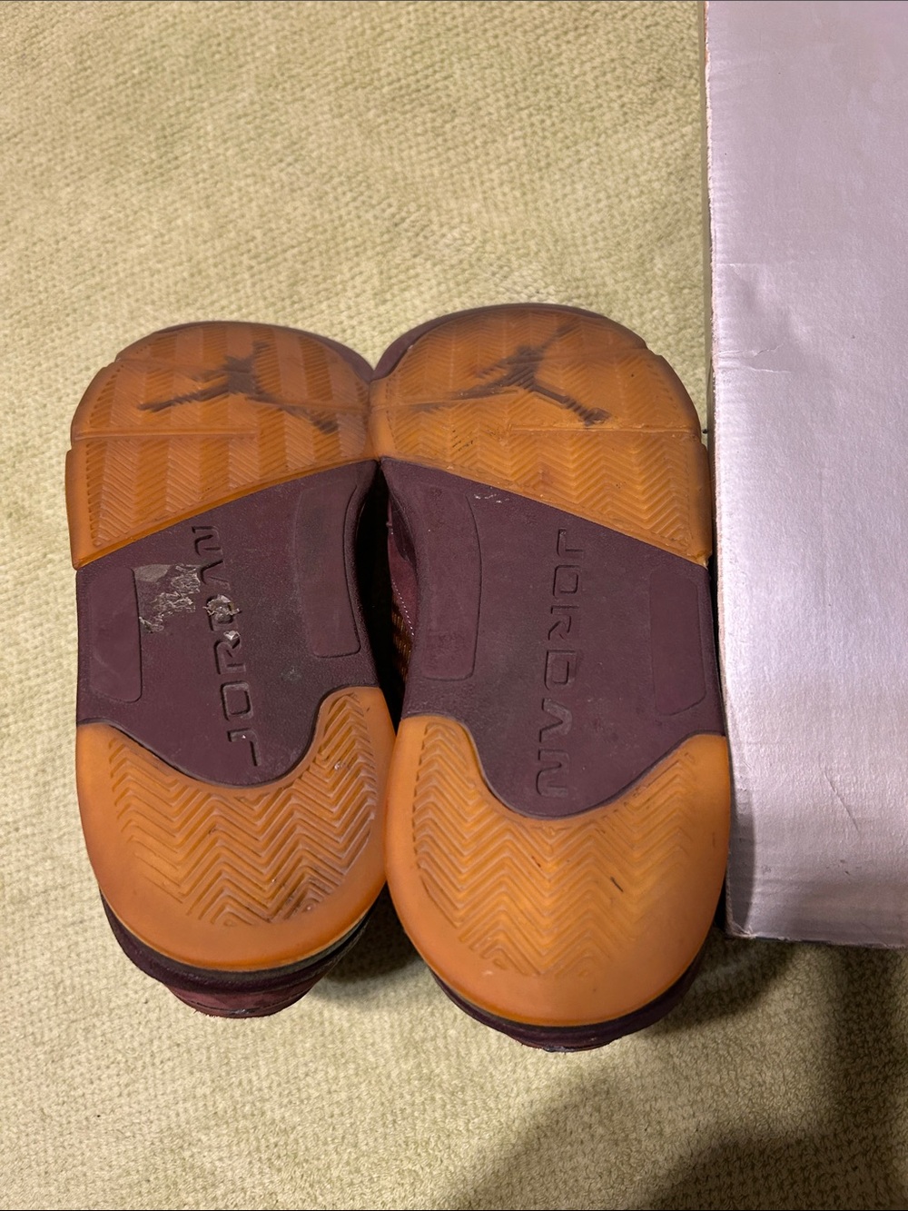 Air Jordan 14 Retro Men's Burgundy Suede High-Top Sneakers with Brown Accents - Picture 7 of 8
